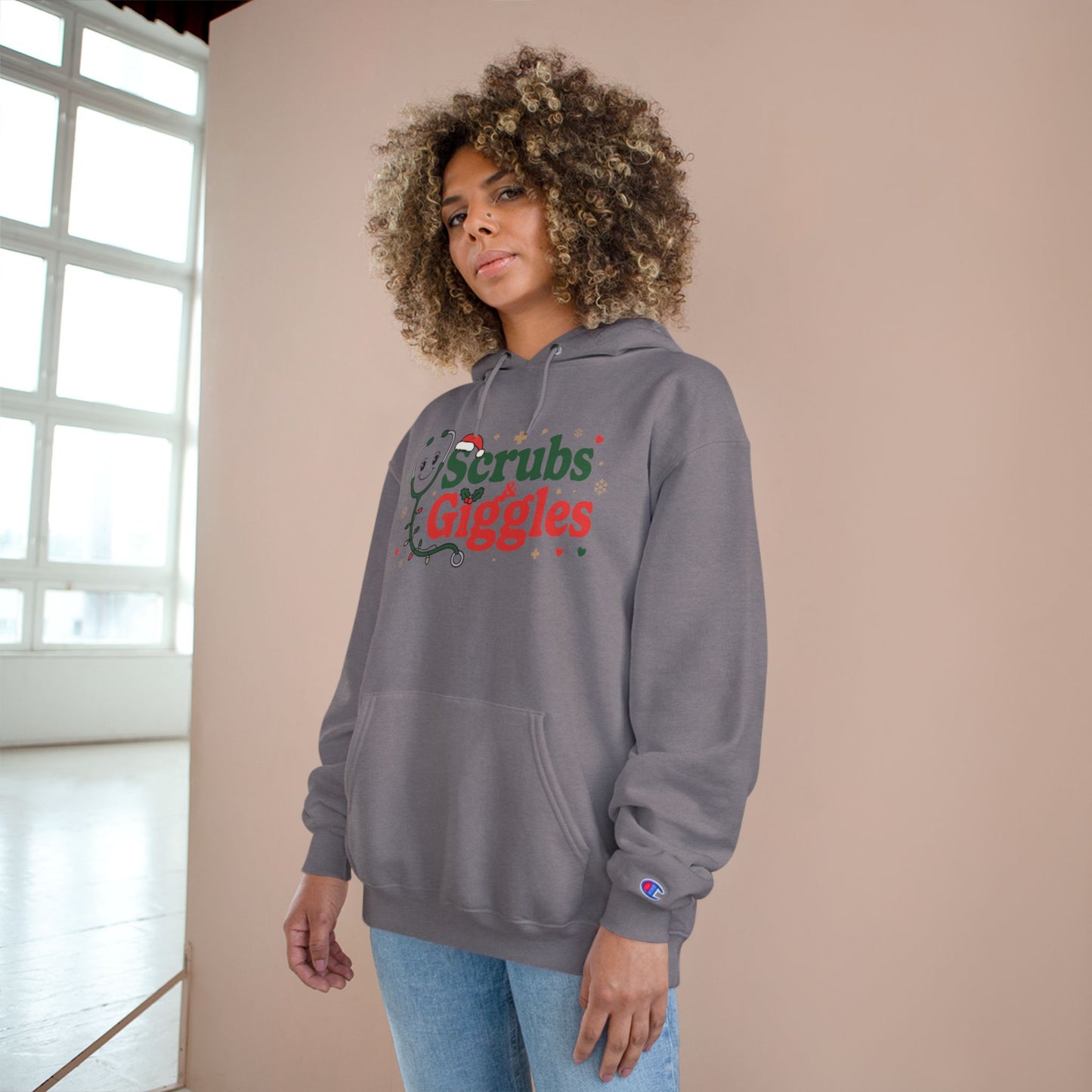 Christmas "Scrubs & Giggles" - Champion Hoodie