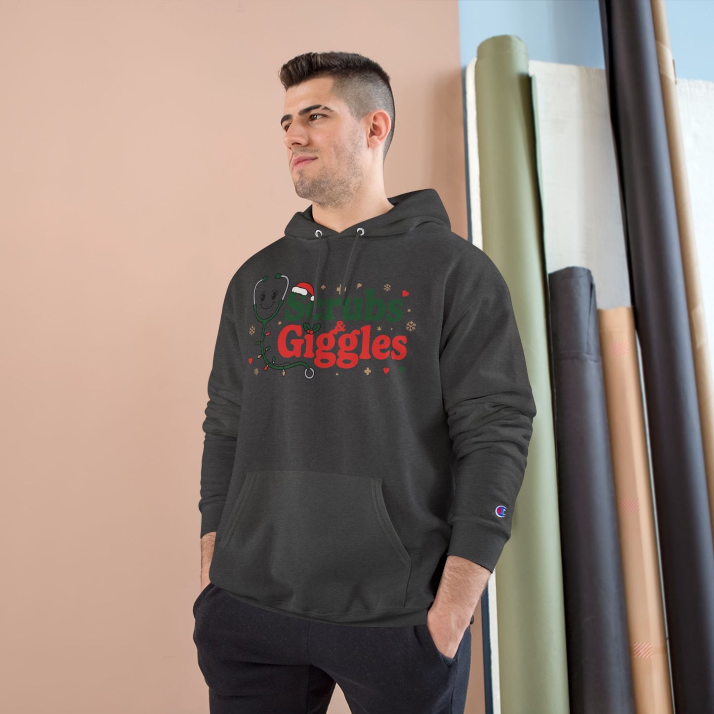 Christmas "Scrubs & Giggles" - Champion Hoodie