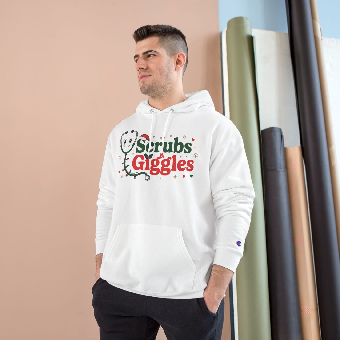 Christmas "Scrubs & Giggles" - Champion Hoodie