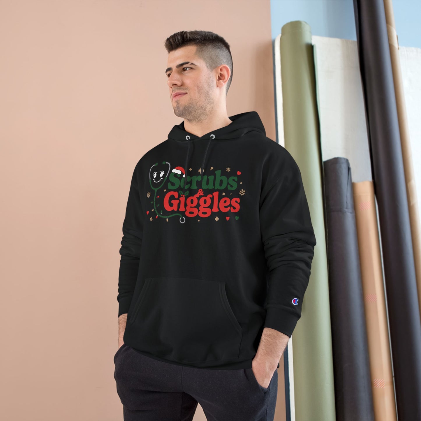 Christmas "Scrubs & Giggles" - Champion Hoodie