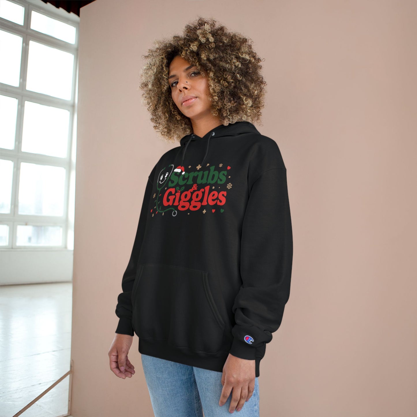 Christmas "Scrubs & Giggles" - Champion Hoodie