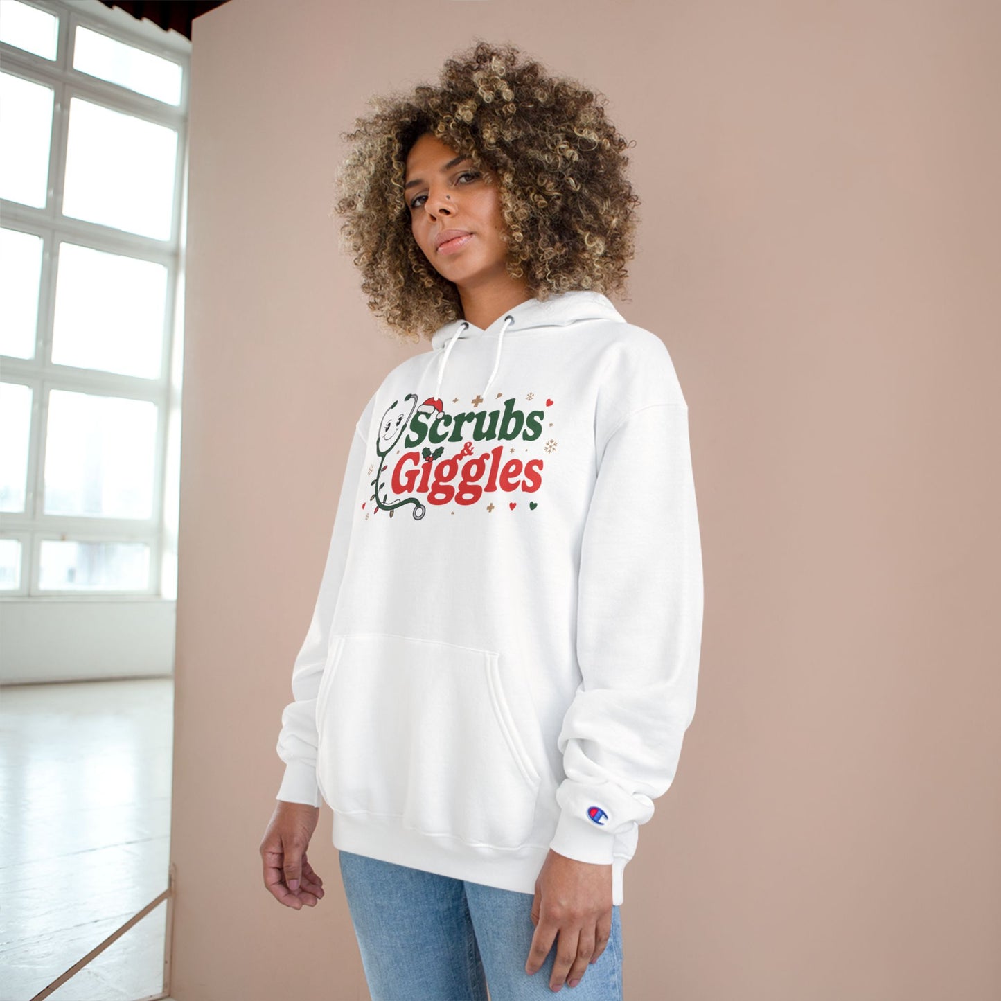 Christmas "Scrubs & Giggles" - Champion Hoodie