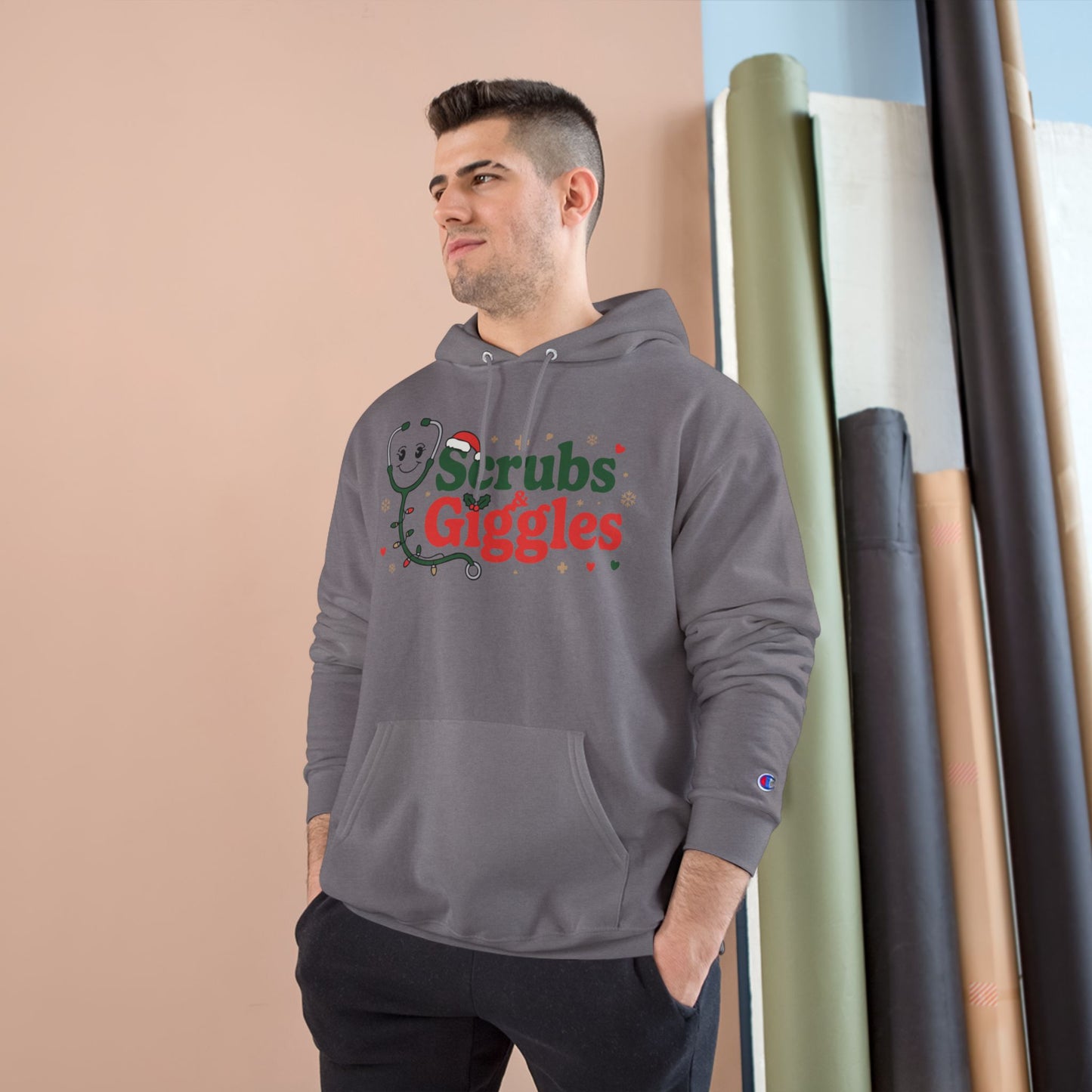 Christmas "Scrubs & Giggles" - Champion Hoodie