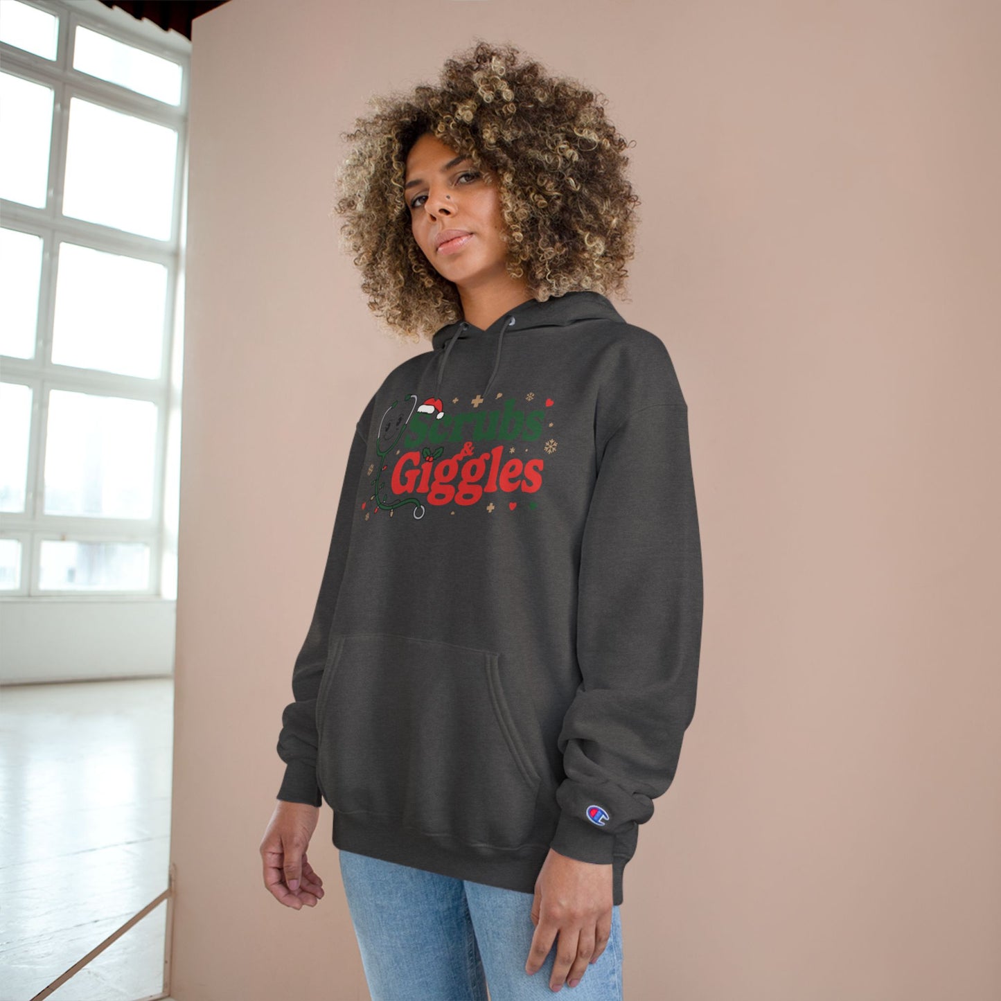 Christmas "Scrubs & Giggles" - Champion Hoodie